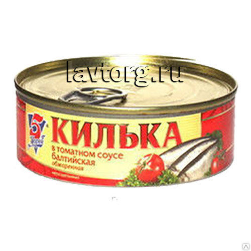 Килька балтийская в томатном соусе "5 Морей", с/к 240г.