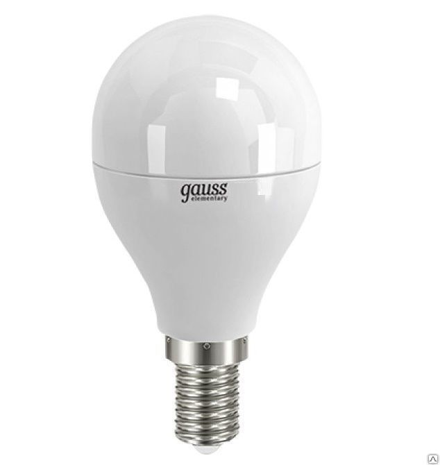 Лампа светодиодная LED 6вт 230в Е14 белый матовый шар Gauss