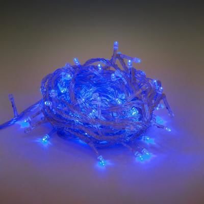 Гирлянда светодиодная голубая (синяя) 140 LED, прозрачный провод