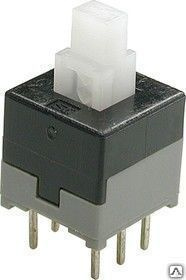 PB-22E06 (PS845L), Кнопка миниатюрная с фиксацией, 8.45х8.45 мм (0.1A 30VDC) #1