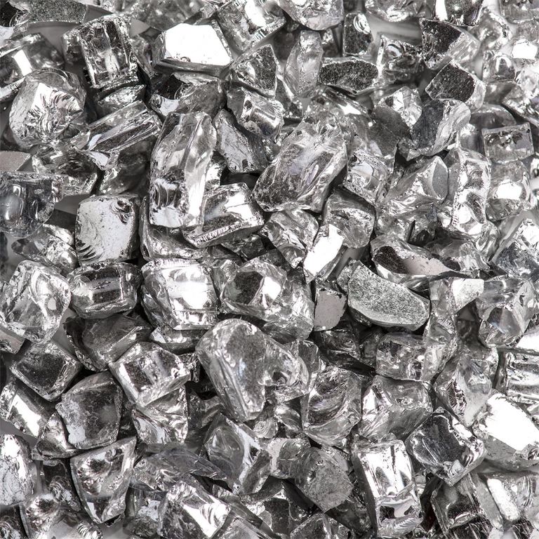 Стеклянная крошка Exclusive Silver, 100г. Размер частиц: 5-10 мм