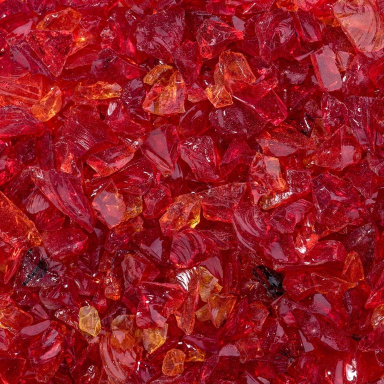 Стеклянная крошка красная, 100г. Размер частиц: 2-5 мм