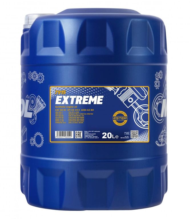 Моторное масло Mannol Extreme 5w-40 20л синтетическое