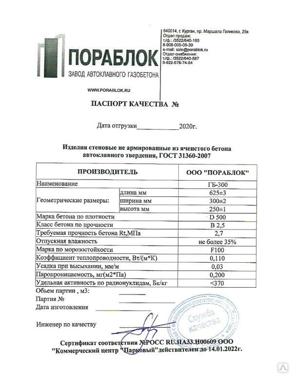 Минимальная плотность ячеистых бетонов кг м3