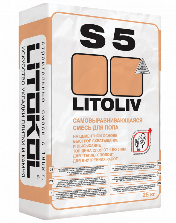 Самовыравнивающаяся смесь LITOKOL LITOLIV S5, 25 кг