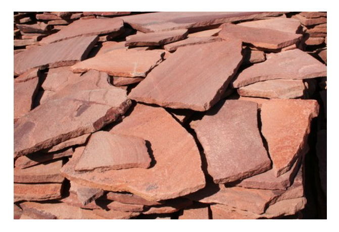Камень натуральный Песчаник терракотово-красный, 1,5 см в упак по 20 кг
