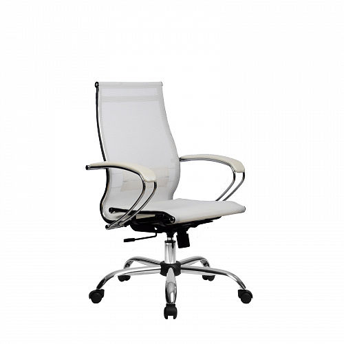 Кресло офисное Метта Комплект №9, белая сетка, хром Ch