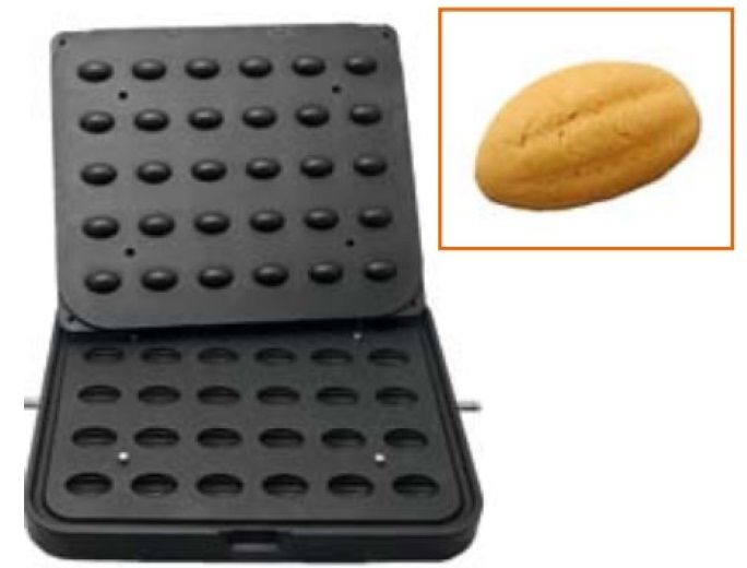 Форма для 30 тарталеток в виде орешков 41*28 мм для тарталетницы DHTartmatic Kocateq DH Tartmatic Plate 36