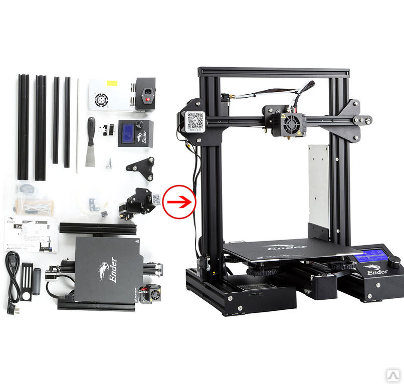 3d принтер ender 2 pro как подключить 3D принтер Creality3D Ender 3 Pro (набор для сборки) купить за 19 200 руб. в Чел