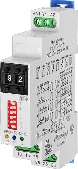 Реле времени модульное Меандр РВО-15 (1545895/32887) 230 В 8 А тип AC/DС 1P - ку