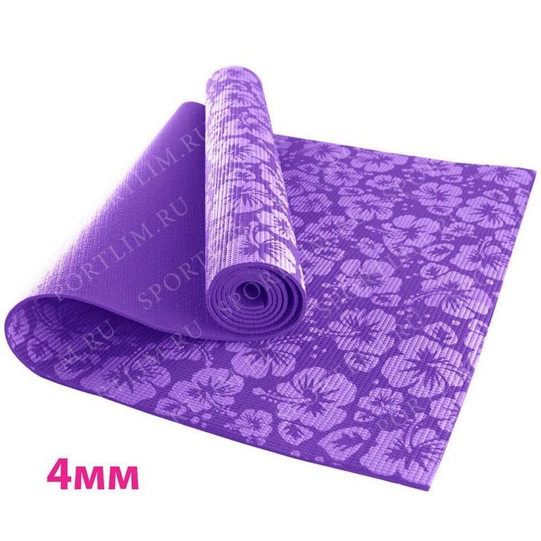 Коврик для йоги Размер:173*61*0.4 см Цвет:Фиолетовый, Материал: ЭКО ПВХ / Й