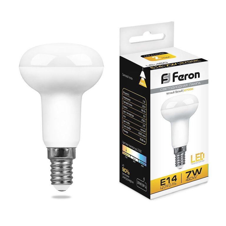 Лампа светодиодная Feron LB-450 E14 7W 2700K 25513 R50 (рефлекторная)