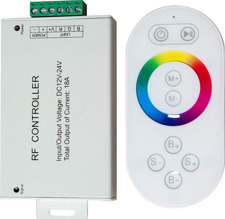 Контроллер для светодиодной ленты с П/У белый, 18А 12-24V, LD56 Feron 21558