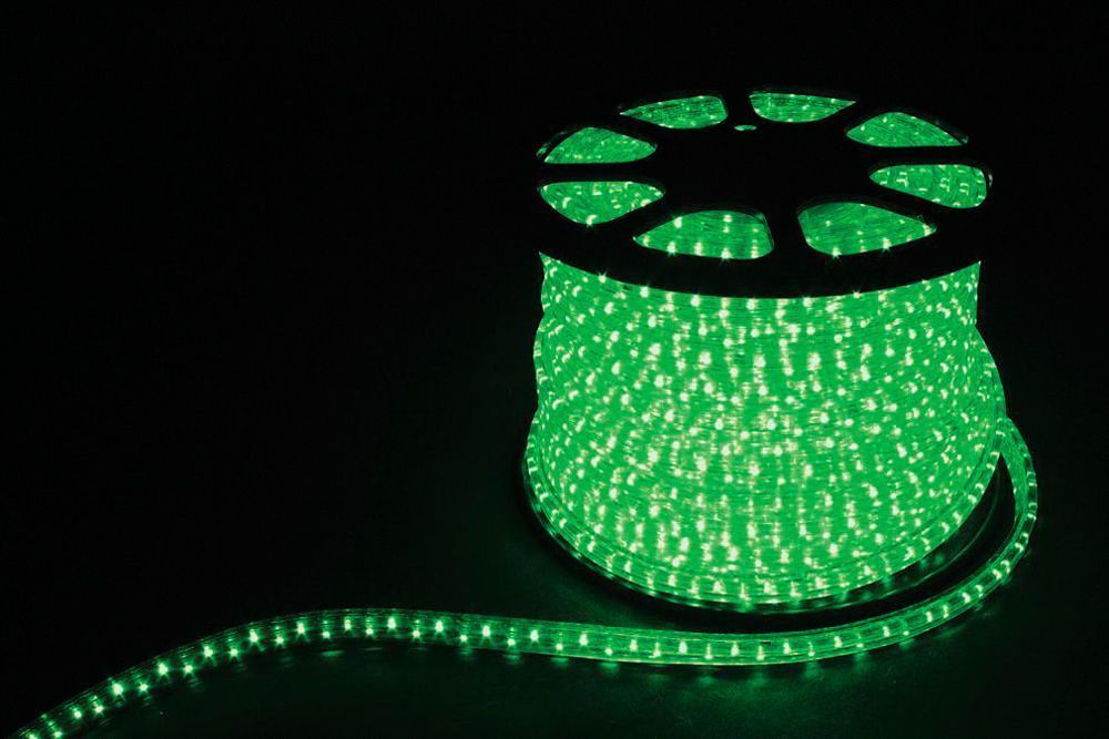 Дюралайт светодиодный Feron LED-R2W 2-х жильный , зеленый 1,44Вт/м 36LED/м 100м 220V 26063