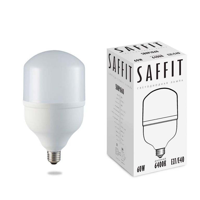 Лампа светодиодная SAFFIT SBHP1060 55097 E27-E40 60W 6400K 190*120мм