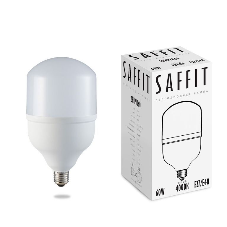 Лампа светодиодная SAFFIT SBHP1060 55096 E27-E40 60W 4000K 190*120мм