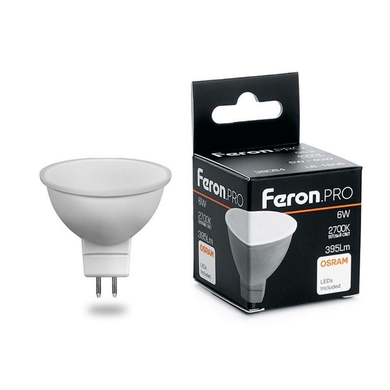 Лампа светодиодная Feron.PRO LB-1606 38083 MR16 G5.3 6W 2700K OSRAM LED