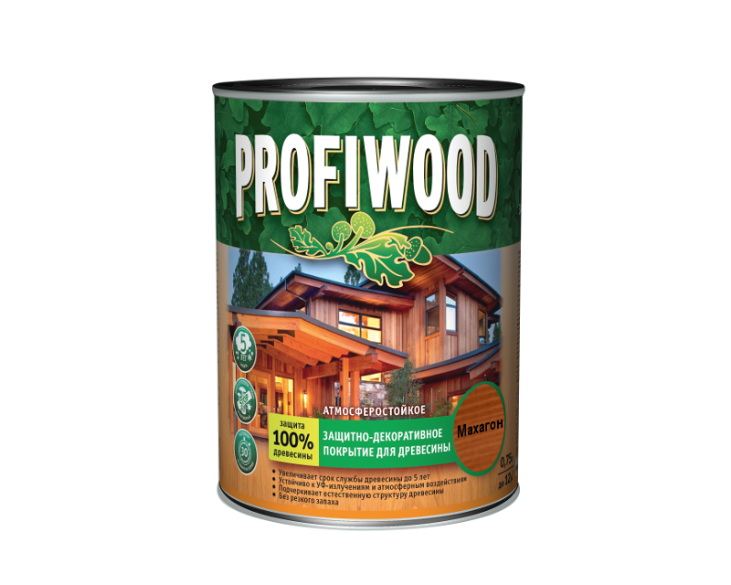 Защитно-декоративное покрытие для древесины PROFIWOOD Махагон 0,75л