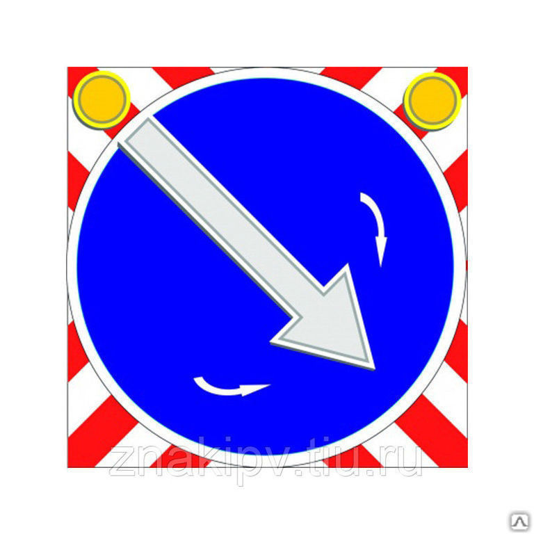 Дорожный знак светодиодный "Объезд" с поворотной стрелкой 4.2.1 (4.2.2)