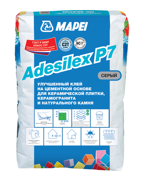 Клей ADESILEX P7 тиксотропный для плитки и камня Мапей