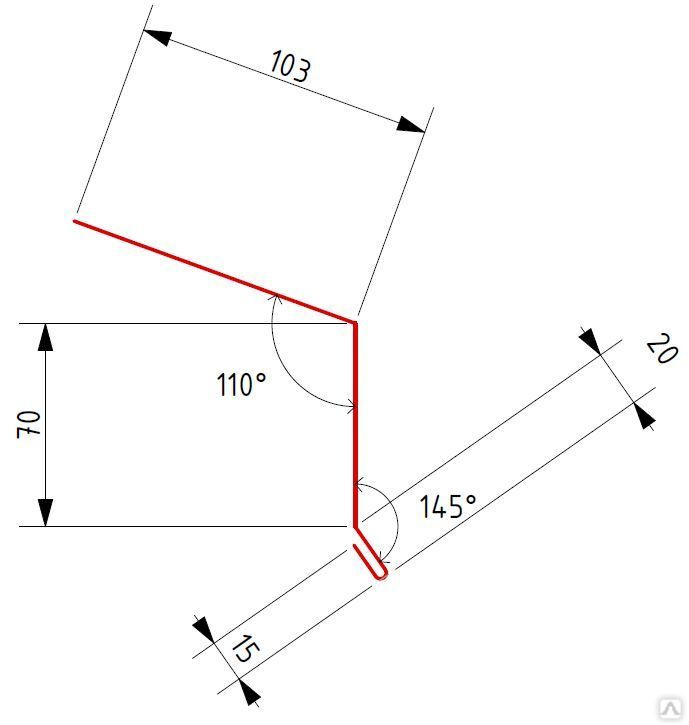 Карнизная планка для кровли чертеж