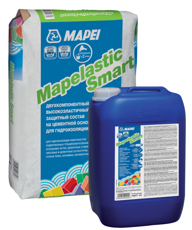 Гидроизоляция на цементной основе Mapei Mapelastic Smart (комплект)