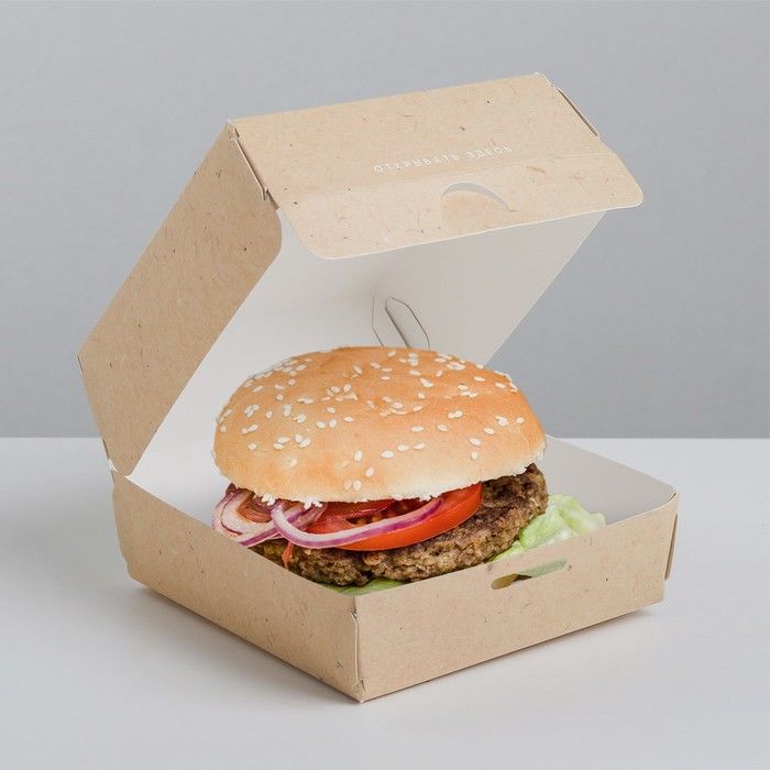 Коробка для гамбургера 100x100x60мм (М)