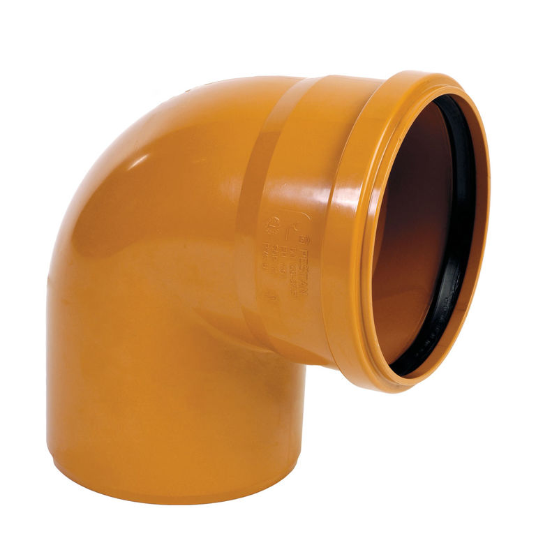 Отвод ПП 90˚ DN160 для наружной канализации с уплотнительным кольцом