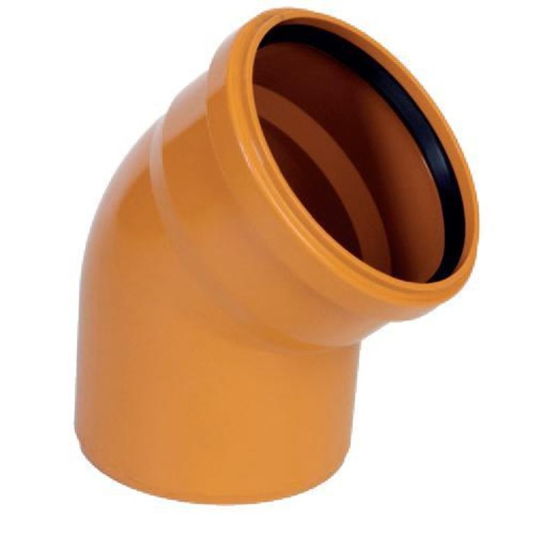 Отвод ПП 30˚ DN110 для наружной канализации с уплотнительным кольцом