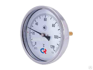 Термометр биметаллический БТ-51 (0-100º) с гильзой, 100мм, G1/2, кл. 1,5 