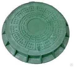 Люк полимерно-композитный лёгкий с крышкой, 60 см (зеленый) 