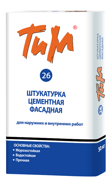 Штукатурка "ТИМ-26 ФАСАДНАЯ" 25 кг ( 1 палет 48 мешков )