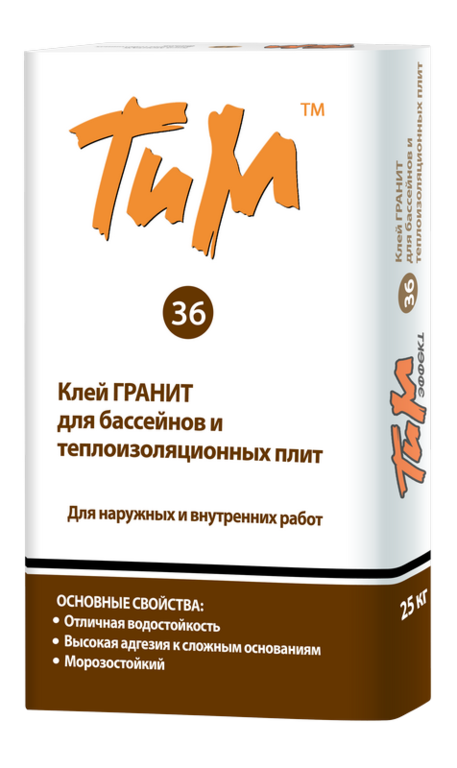 Клей "ТИМ-36 ГРАНИТ" плиточный 25 кг ( 1 палет 48 мешков )