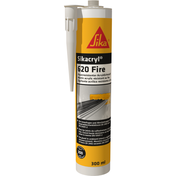 Однокомпонентный огнезащитный герметик Sikacryl-620 Fire белый C525 /12 КРТ300