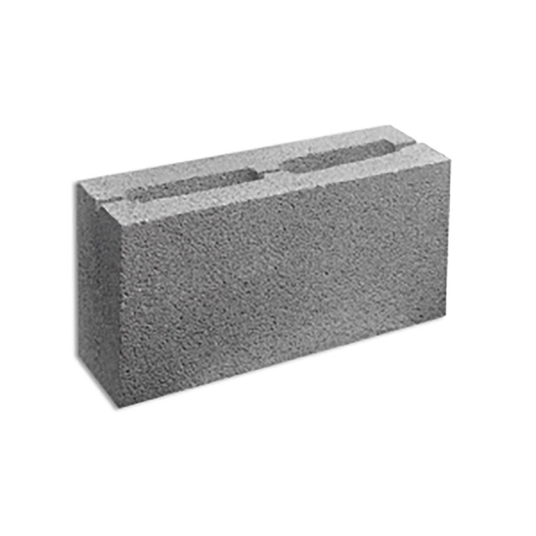 Блок строительный заборный с фаской, серый (390*190*120 мм)