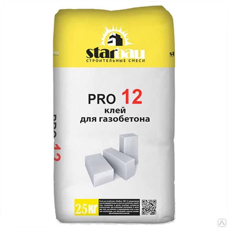 Клей для газоблока StarBau Pro 12 25 кг, цена в Севастополе от компании КДР
