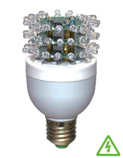 Светодиодная лампа ЛСД-3 12 Вольт для заградительных огней (ЗОМ, СДЗО) красная 25 кд Е27