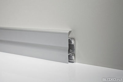 Плинтус напольный алюминиевый 80 мм с крепежем