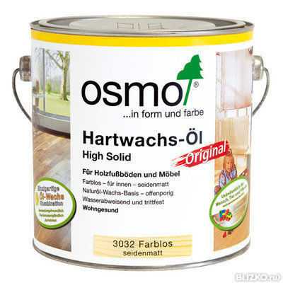 Масло OSMO с твердым воском Hartwachs-Öl Original бесцветное