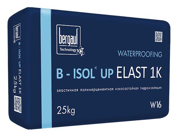 B-ISOL UP ELAST 1K. Эластичная полимерцементная однокомпонентная гидроизоляция