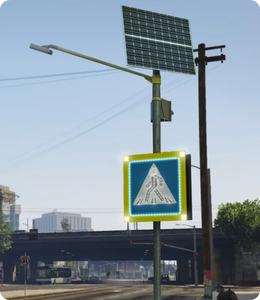Автономный светодиодный дорожный знак 5.19.1 (5.19.2) на солнечной батарее