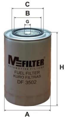 Фильтр топливный Ивеко Mfilter DF3502 D:71 H:62 M16 x 1,5.